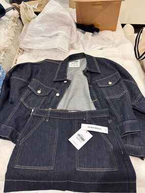 Jean Skirt Jacket Set